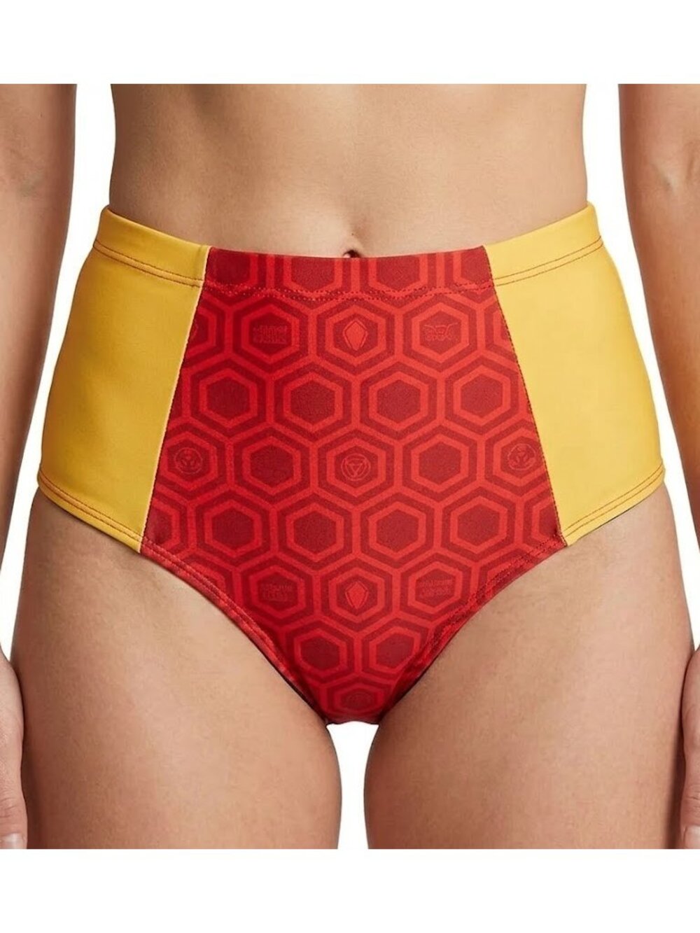 Marvel Her Universe Iron Man High Waisted Bikini Swim Bottoms Red Yellow XS New